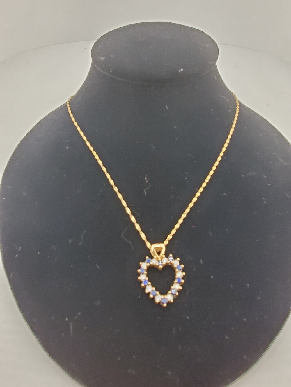 14k Gold DQ Reversible Heart Necklace
